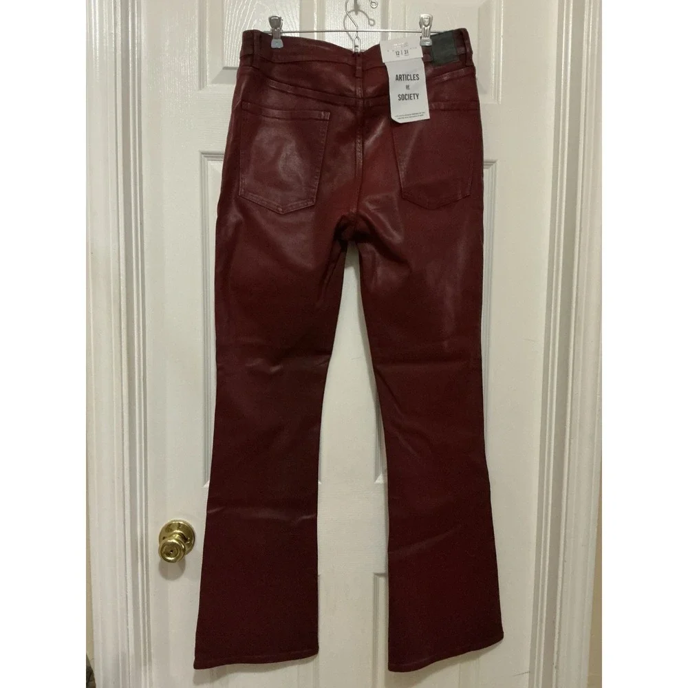 Articles Of Society Lennox High Rise Boot Cut Jeans/pants 12/31 Stretch Burgundy